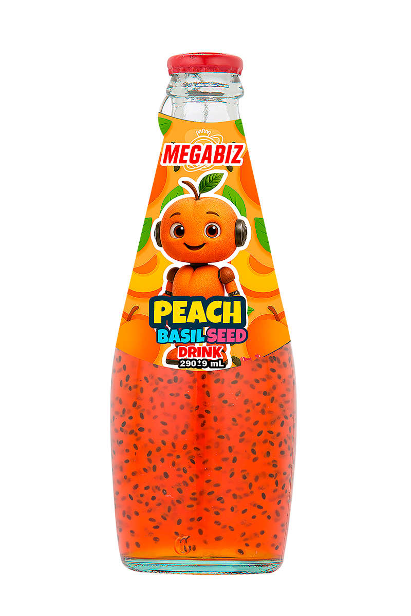 نوشیدنی تخم ریحان طعم هلو