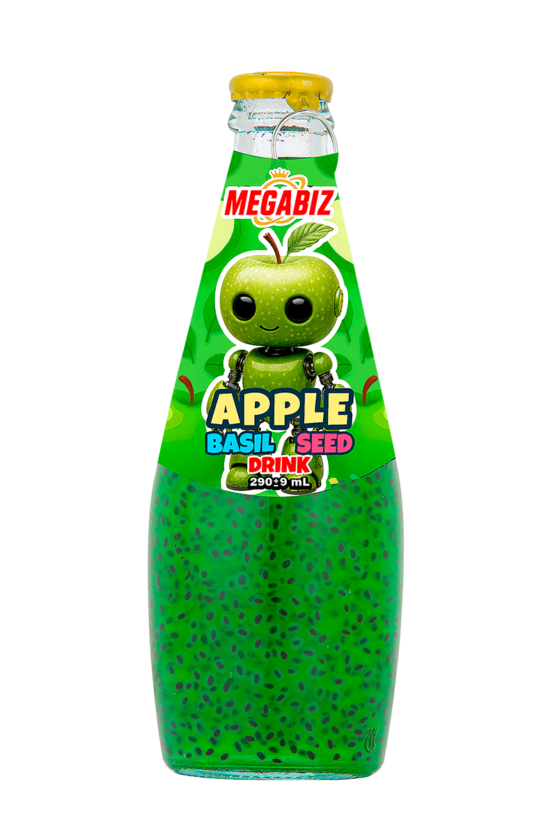 نوشیدنی تخم ریحان طعم سیب