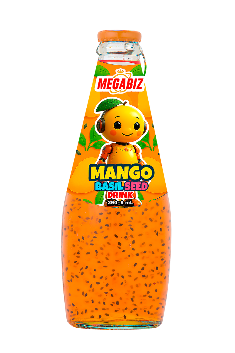 نوشیدنی تخم ریحان طعم انبه